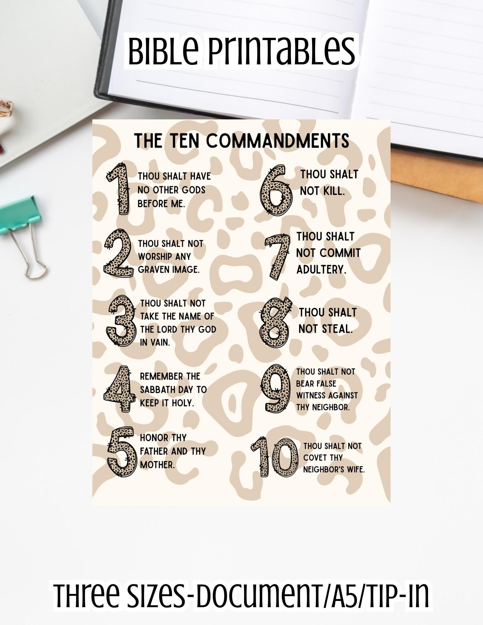 War Binder Loaded Bible Printout 10 Commandments | PDF Print | Tip in ...