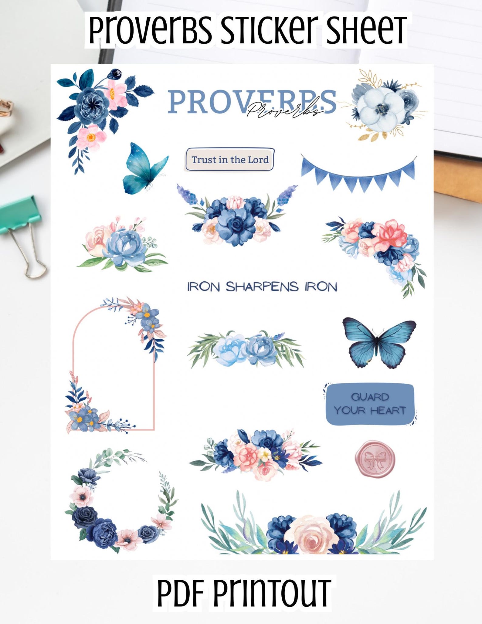 Printable Bible Journaling Stickers PROVERBS - Etsy