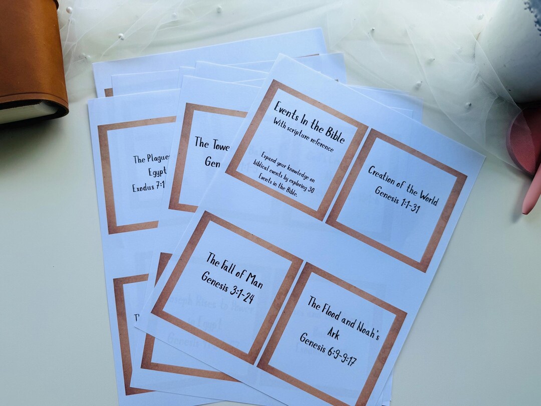 30 Bible Event Cards Printout 30 Cards | PDF Print | Prayerful Woman ...