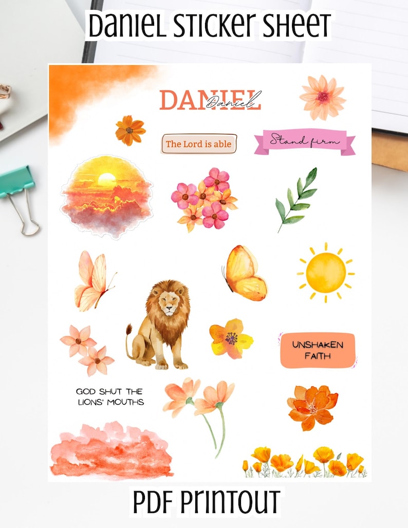 Daniel Scripture Template Printable Bible Journaling Stickers DANIEL - Etsy