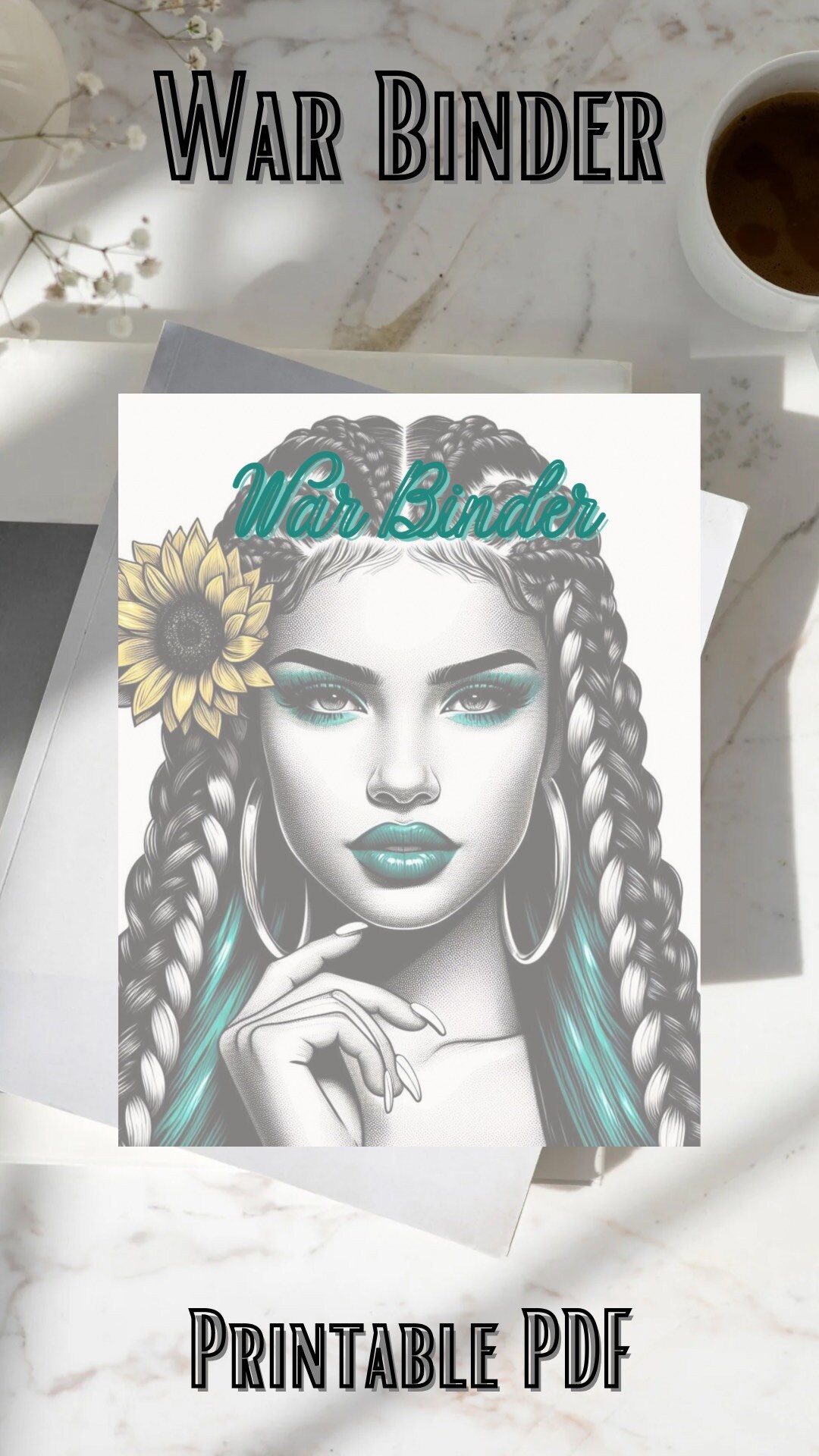 Character War Binder Print Out | War Binder Print | Sunflower Woman ...