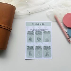 sage armor of God with scripture prompts | PDF print | tip in | verse by topic | bible study binder DIY | Starter kit