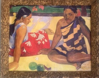 Classic Gauguin print on canvas in antique gold frame