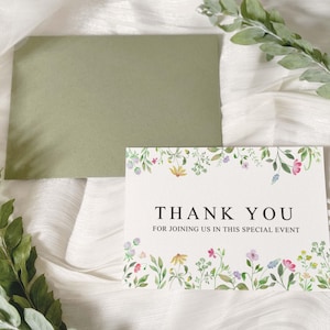 Tarjetas de agradecimiento para bodas / Notas de agradecimiento elegantes y personalizadas para invitados / Papelería minimalista para posboda / Recuerdos personalizados