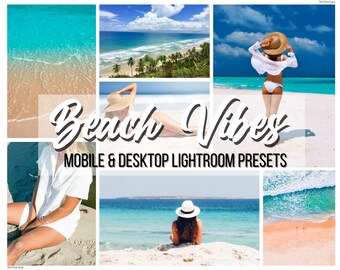 8 LIGHTROOM Presets, Bright Preset, Mobile Lightroom Preset, Instagram Filter, White Light Airy, Desktop preset, Blogger, Beach Vibes