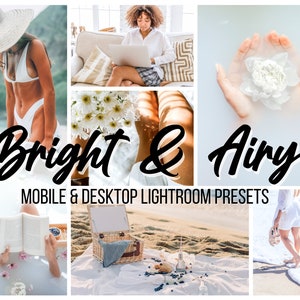 8 LIGHTROOM Presets, Bright Preset, Mobile Lightroom Preset, Instagram Filter, White Light Airy, Desktop preset, Blogger