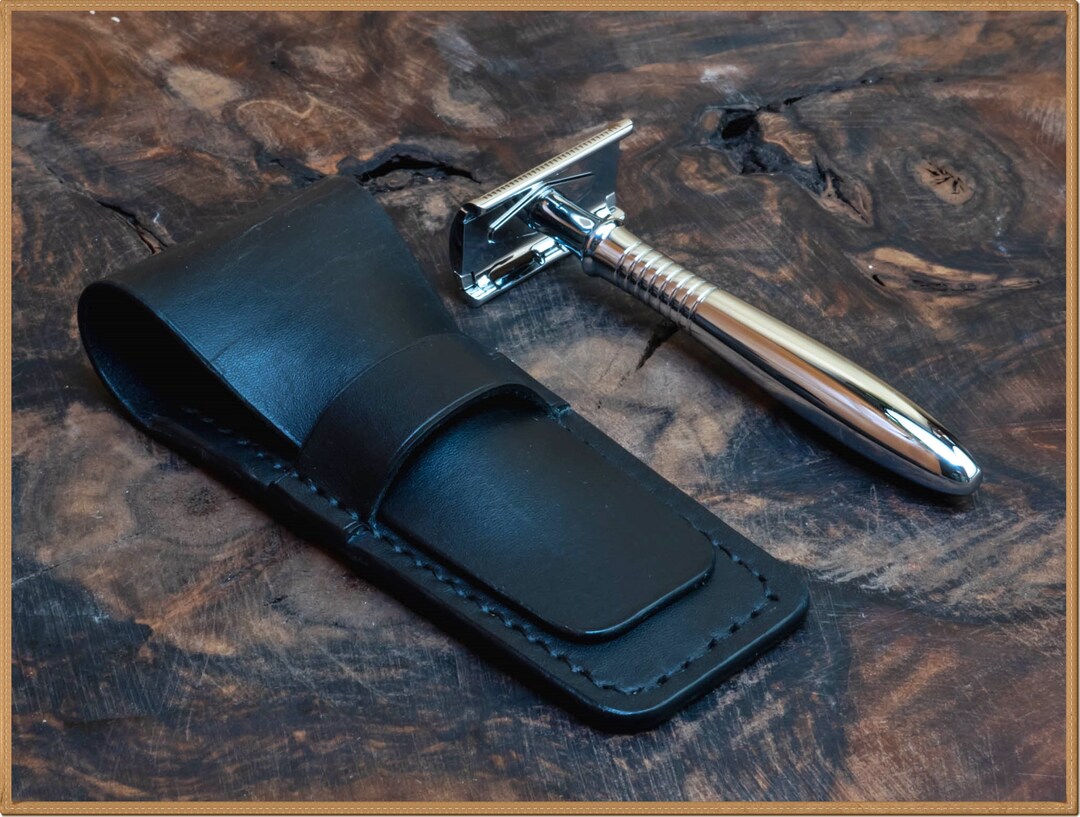 Razor Case Made of Leather in Black Color - Etsy