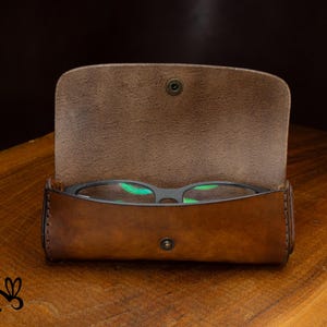 handcrafted leather eyeglass pouch