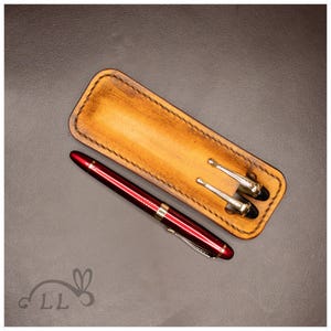 Pocket Leather Pen Holder for 1-2 Pens - Antique