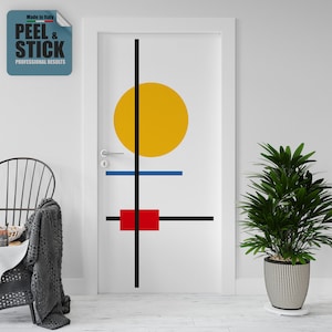 Adesivo per porte e frigo, Porta geometrica Bauhaus 11 decorazioni per interni, sticker decorativi, arredo casa moderna.