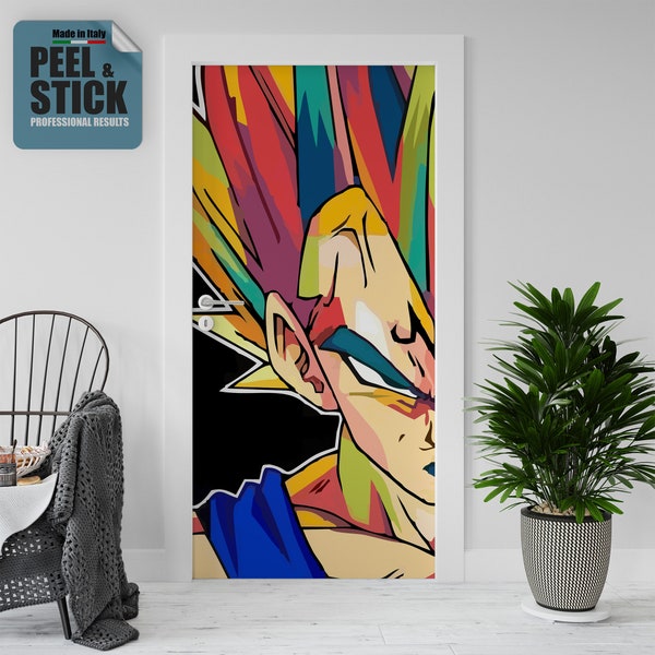 Adesivo per porte e frigo, Vegeta Dragon Ball, cartone animato , decorazioni per interni, sticker decorativi per la casa.