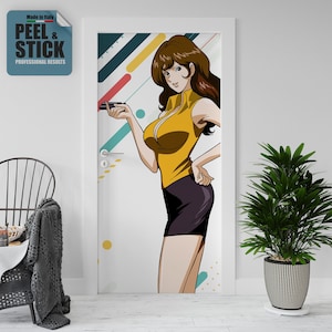 Sticker Decoration. Door and fridge sticker, Comic book thief Margot Lupin, interior decoration, decorative stickers for home.