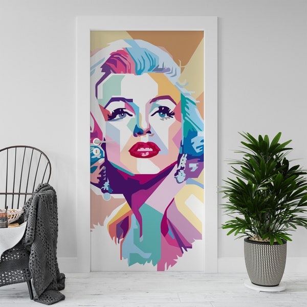 Sticker porte et frigo, Marilyn Monroe Pop Art, décorations d'intérieur, stickers décoratifs pour la maison.