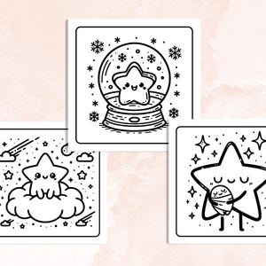 Bold and Easy Coloring Book, Cute Cozy Star Coloring Pages, Comfy Fuzzy Sky Coloring, Relaxing Activity for Adults and Kids, Stress Relief