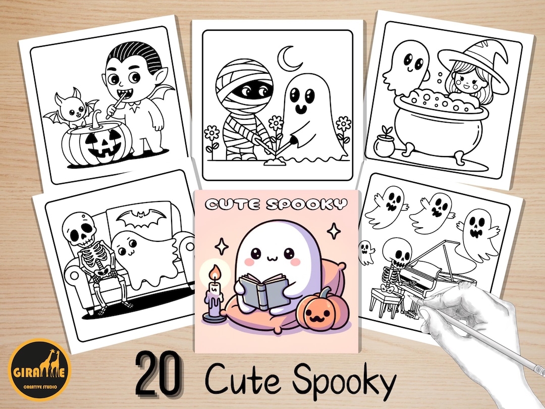 Bold and Easy Coloring Book, Cute Spooky Moments Coloring Pages, Cozy ...