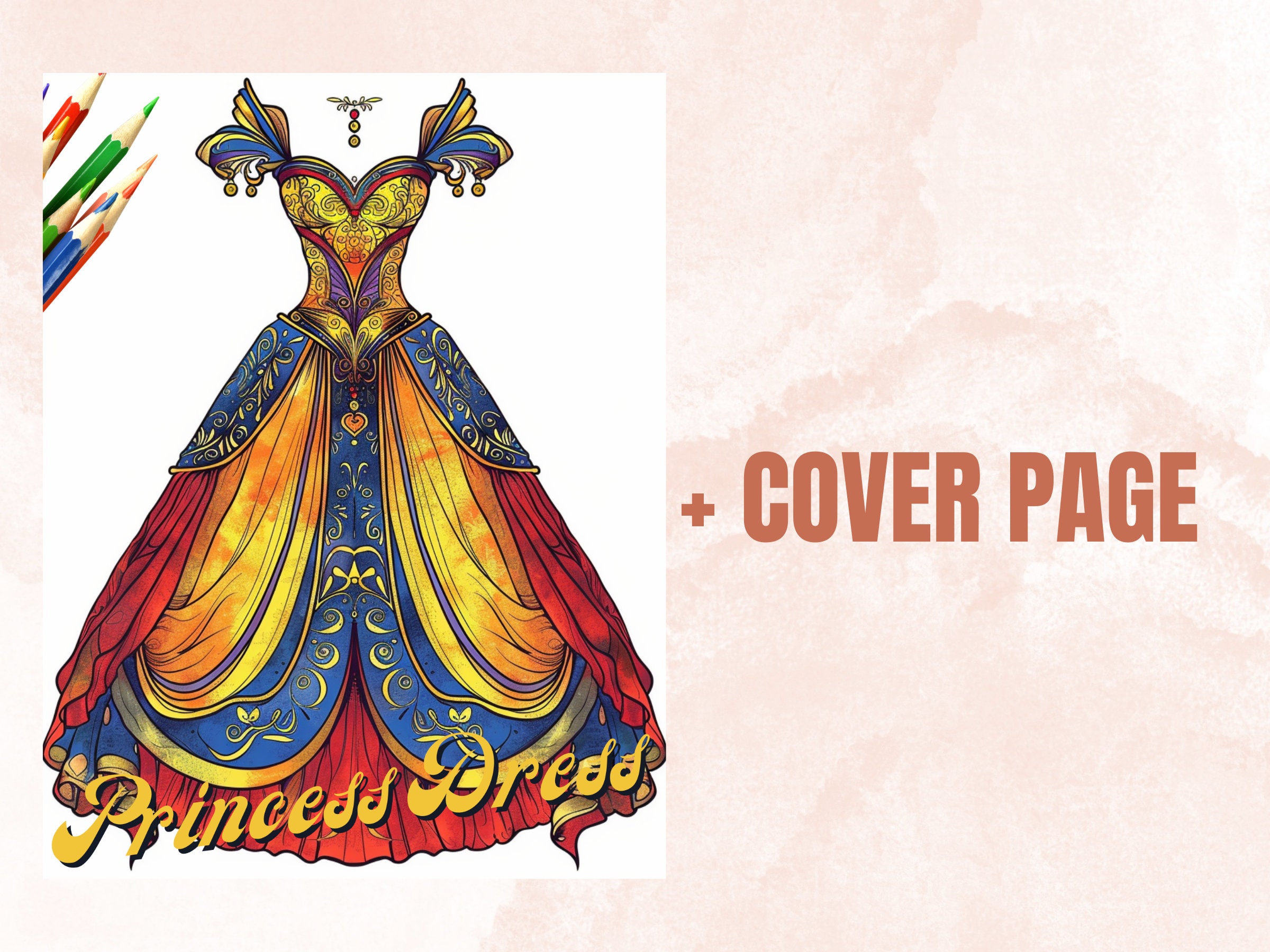 princess dress coloring book Princess Dress Master Bundle