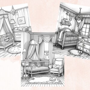 35 Nursery Interior Design Coloring Book, Printable PDF, Boho Newborn ...