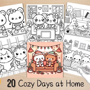 Bold and Easy Coloring Book, Cozy Days at Home Coloring Pages, Cute Comfy Moments Coloring, Relaxing Activity for Adults, Stress Relief