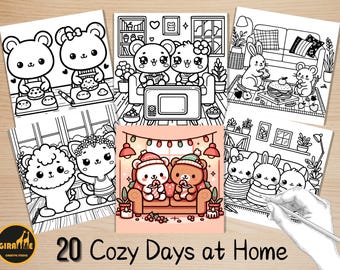 Bold and Easy Coloring Book, Cozy Days at Home Coloring Pages, Cute Comfy Moments Coloring, Relaxing Activity for Adults, Stress Relief