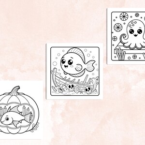 Whimsy Spooky Coloring Book, 40 Whimsical Coloring Pages, Free PNG Cover, Halloween Coloring Pages, Cute Creepy Procreate Fun for Adults