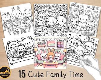 Bold and Easy Coloring Book, Hygge Family Days Coloring Pages, Comfy Romantic Moments Coloring, Relaxing Activity for Adults, Stress Relief
