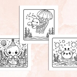 Cozy Bubble Ocean Coloring Book, 40 Printable Coloring Pages, Free PNG Cover, Digital Coloring Pages, Underwater Procreate Fun for Adults