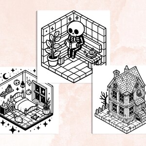 Bold and Easy Coloring Book, Spooky Corner Coloring Pages, Cute Cozy Creepy Moments Coloring, Relaxing Activity for Adults, Stress Relief