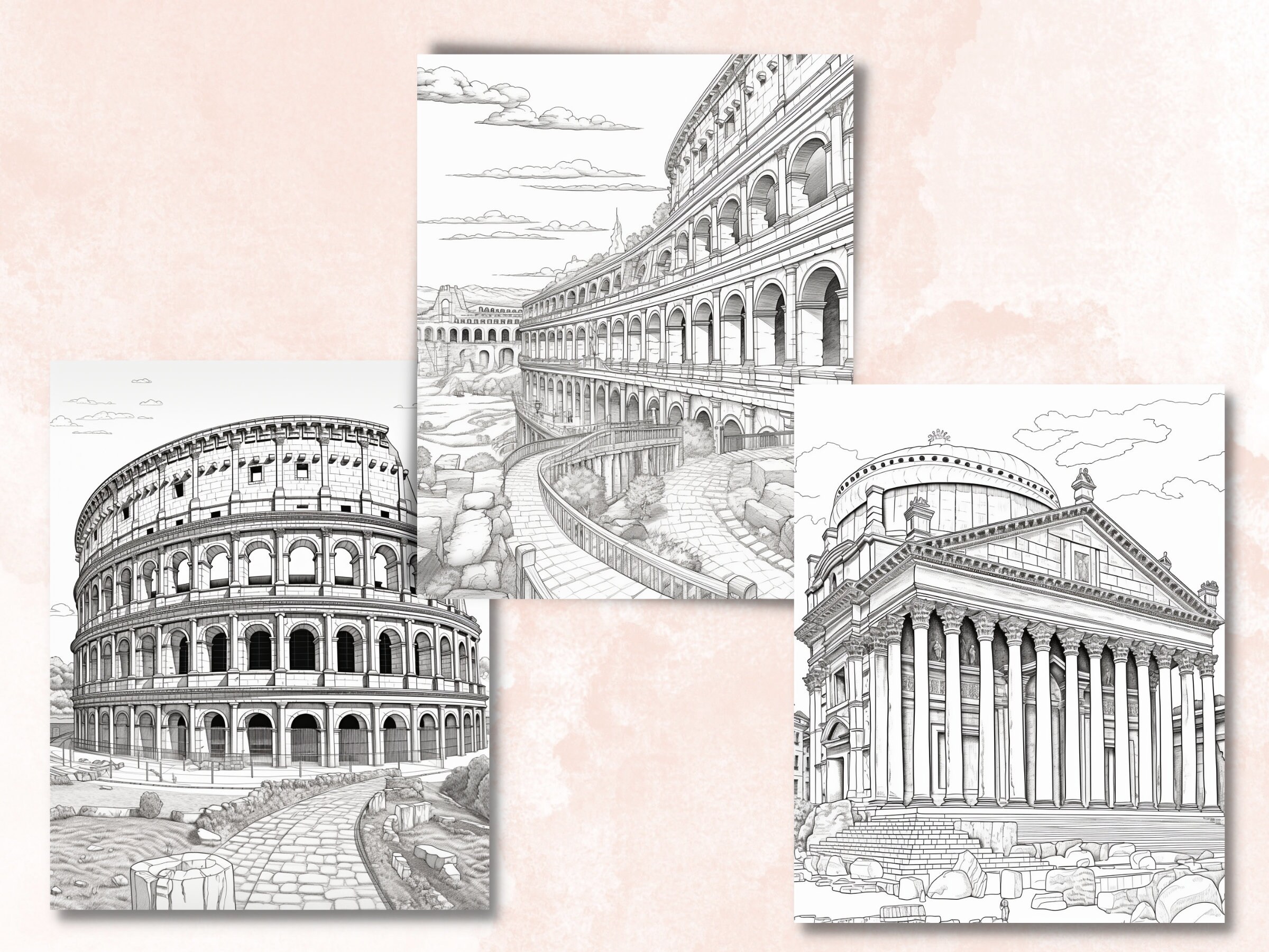 22 Ancient Rome Mythology Design Coloring Book, Printable PDF, Gods and ...