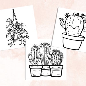 Bold and Easy Coloring Book, Cute Botanical Coloring Pages, Kawaii Flowers Garden Coloring, Cozy Relaxing Activity for Adults and Kids