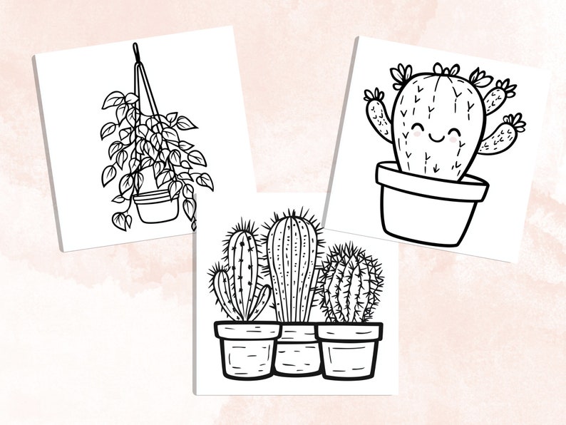 Bold and Easy Coloring Book, Cute Botanical Coloring Pages, Kawaii Flowers Garden Coloring, Cozy Relaxing Activity for Adults and Kids