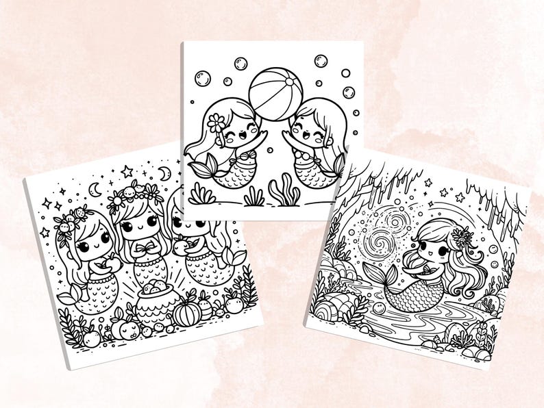 Bold and Easy Coloring Book, Mermaid Life Coloring Pages, Cute Cozy Underwater Scenes Coloring, Relaxing Activity for Adults, Stress Relief