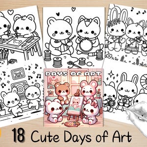 Bold and Easy Coloring Book, Hygge Art Days Coloring Pages, Comfy Hobbies Moments Coloring, Relaxing Activity for Adults, Stress Relief
