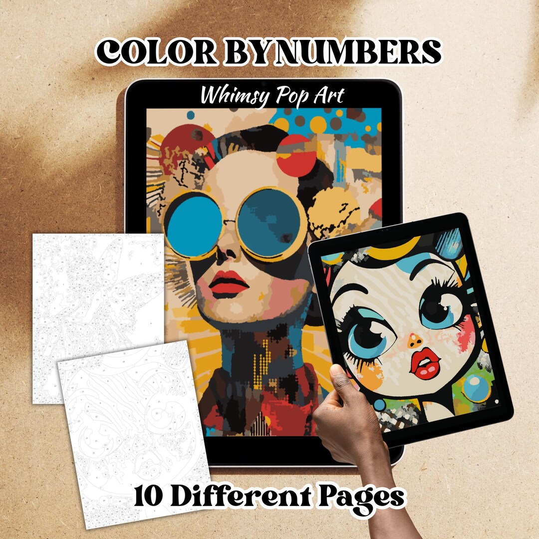 Whimsy Pop Whimsy Pop Art Color by Number Pages – Bold Printable & Procreate ...