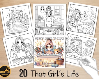 Bold and Easy Coloring Book, That Girl Coloring Pages, Cute Kawaii Girl Coloring, Relaxing Cozy Activity for Adults and Kids, Stress Relief