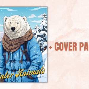 70 Winter Animals Coloring Book, Printable Winter Cutties Coloring Pages, Grayscale Cute Winter Woodland Coloring Book for Adults and Kids