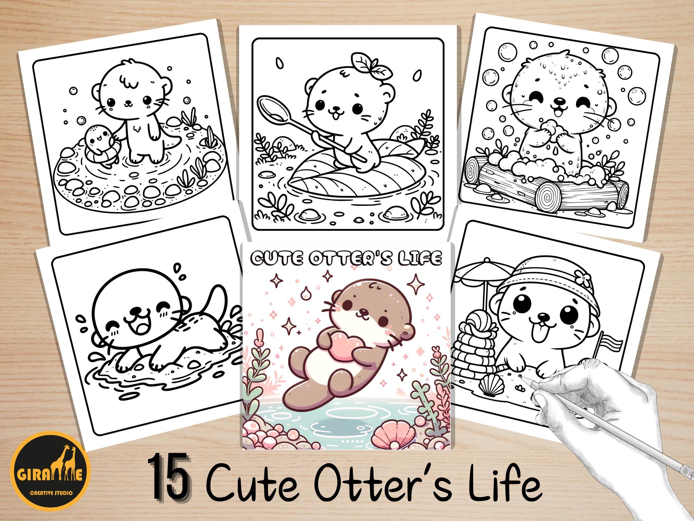 Otter coloring - Etsy België, image size:2400x1800