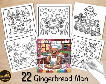 Coloriages de bonhomme en pain d'épice, livre de coloriage de Noël audacieux et facile, coloriage kawaii hygge, activité de détente confortable pour adultes et enfants
