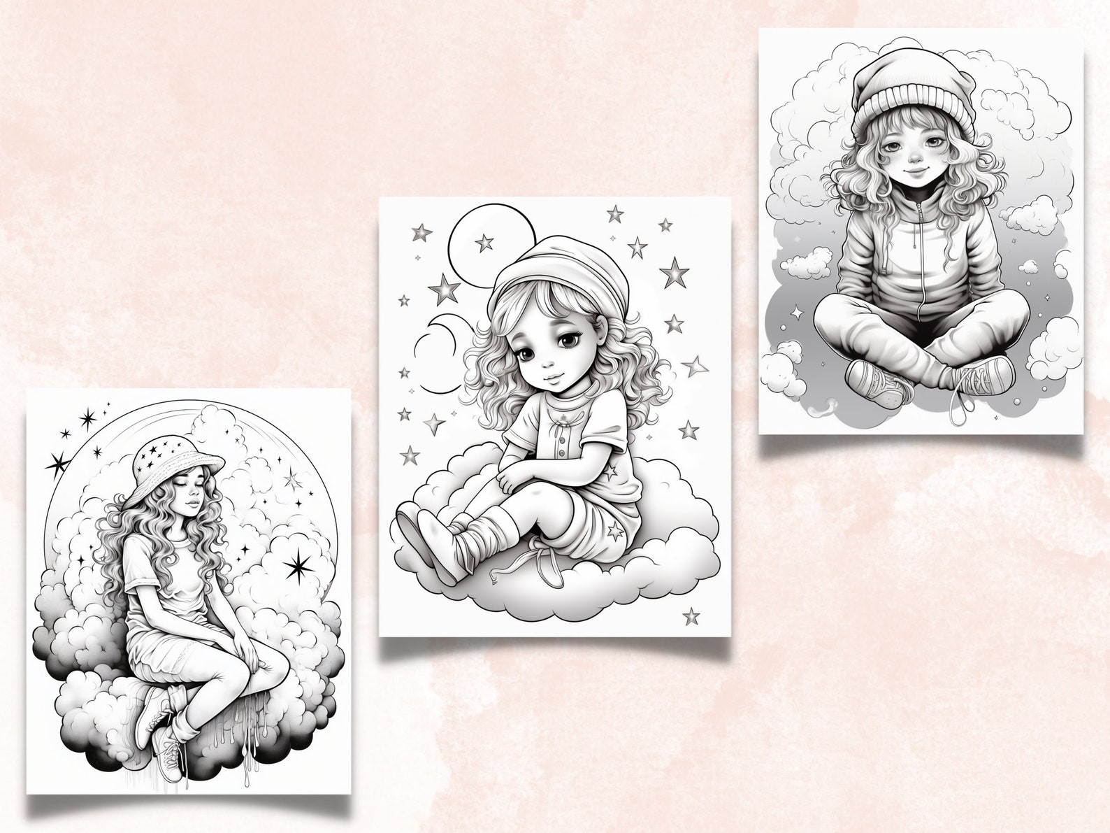 33 Dreamer Girl Coloring Book Printable PDF Little Cute - Etsy