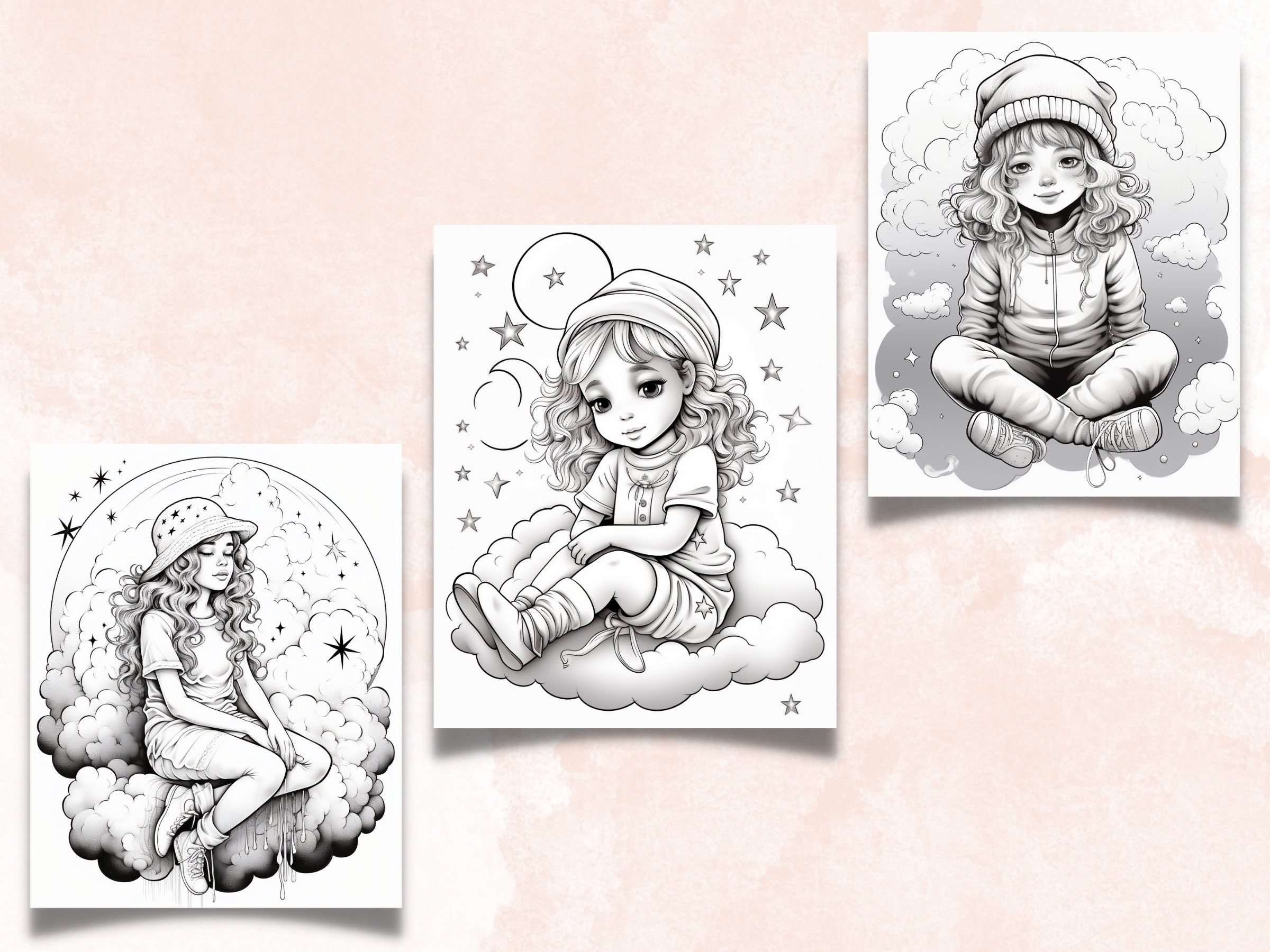 33 Dreamer Girl Coloring Book Printable PDF Little Cute - Etsy