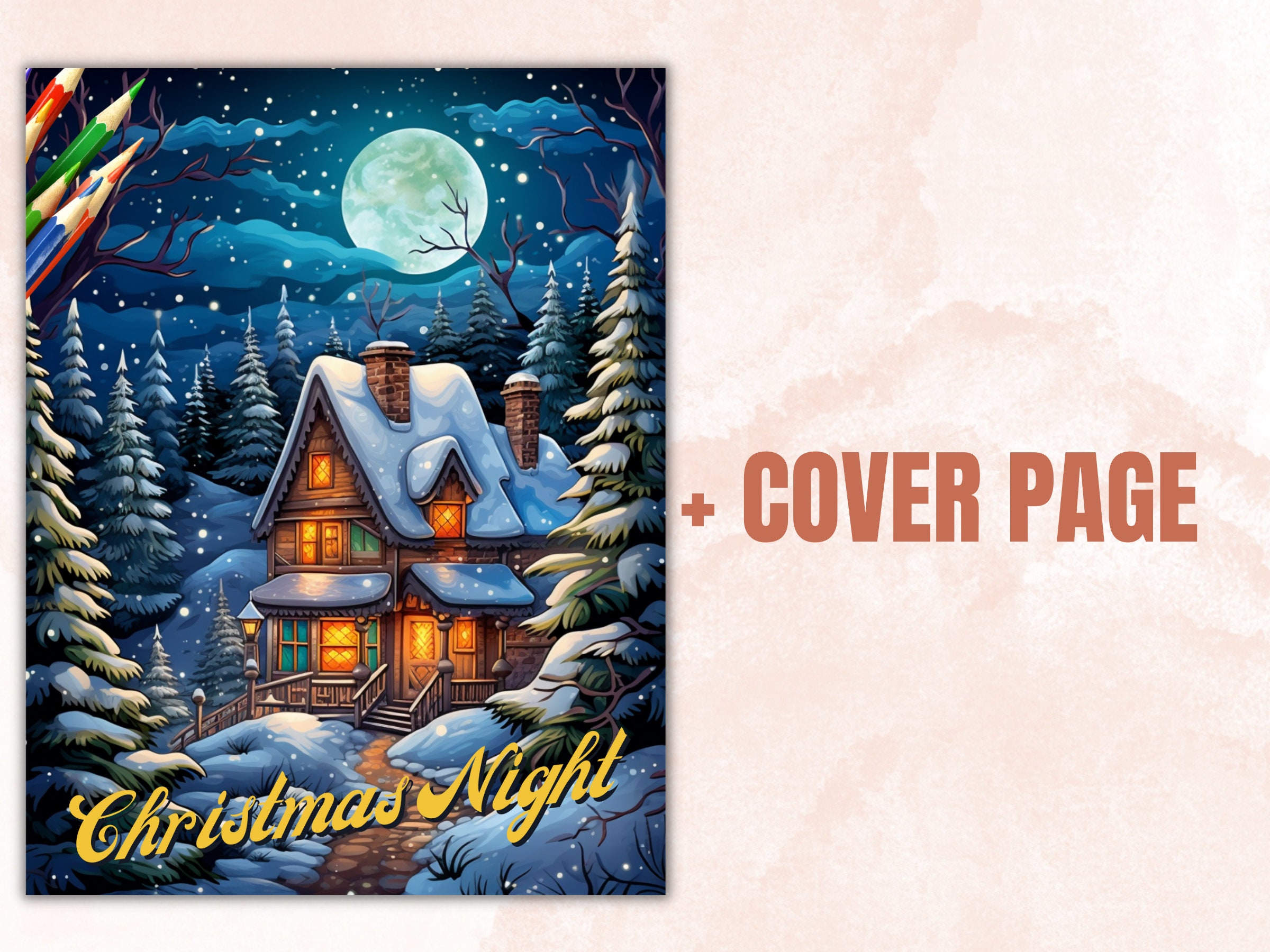 70 Christmas Night Coloring Book, Printable Xmas Noel Coloring Pages ...