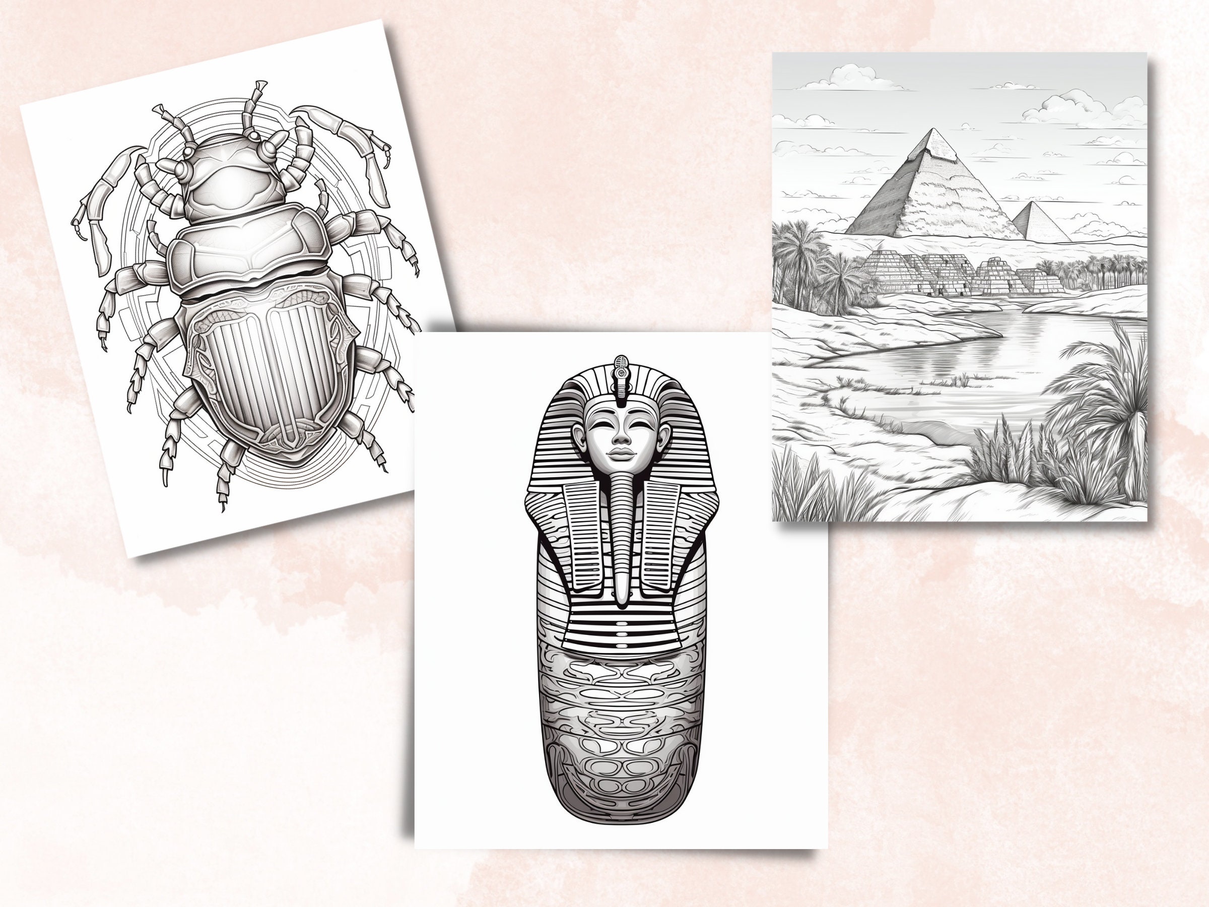 27 Ancient Egypt Mythology Design Coloring Book, Printable PDF, Gods ...