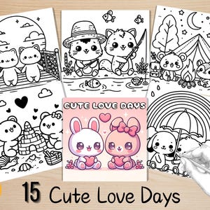 Bold and Easy Coloring Book, Hygge Love Days Coloring Pages, Comfy Romantic Moments Coloring, Relaxing Activity for Adults, Stress Relief