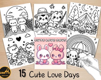 Bold and Easy Coloring Book, Hygge Love Days Coloring Pages, Comfy Romantic Moments Coloring, Relaxing Activity for Adults, Stress Relief