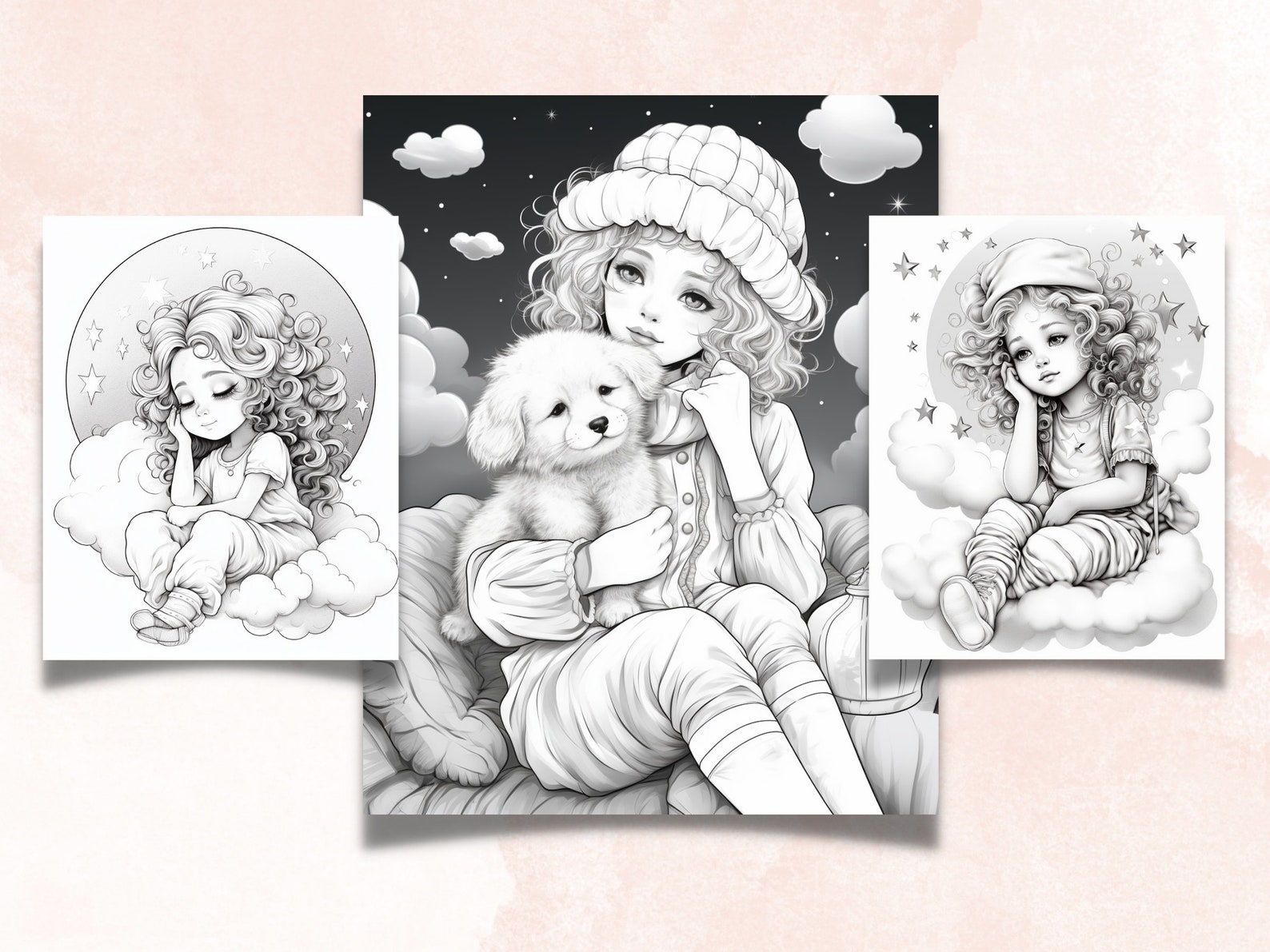 33 Dreamer Girl Coloring Book Printable PDF Little Cute - Etsy