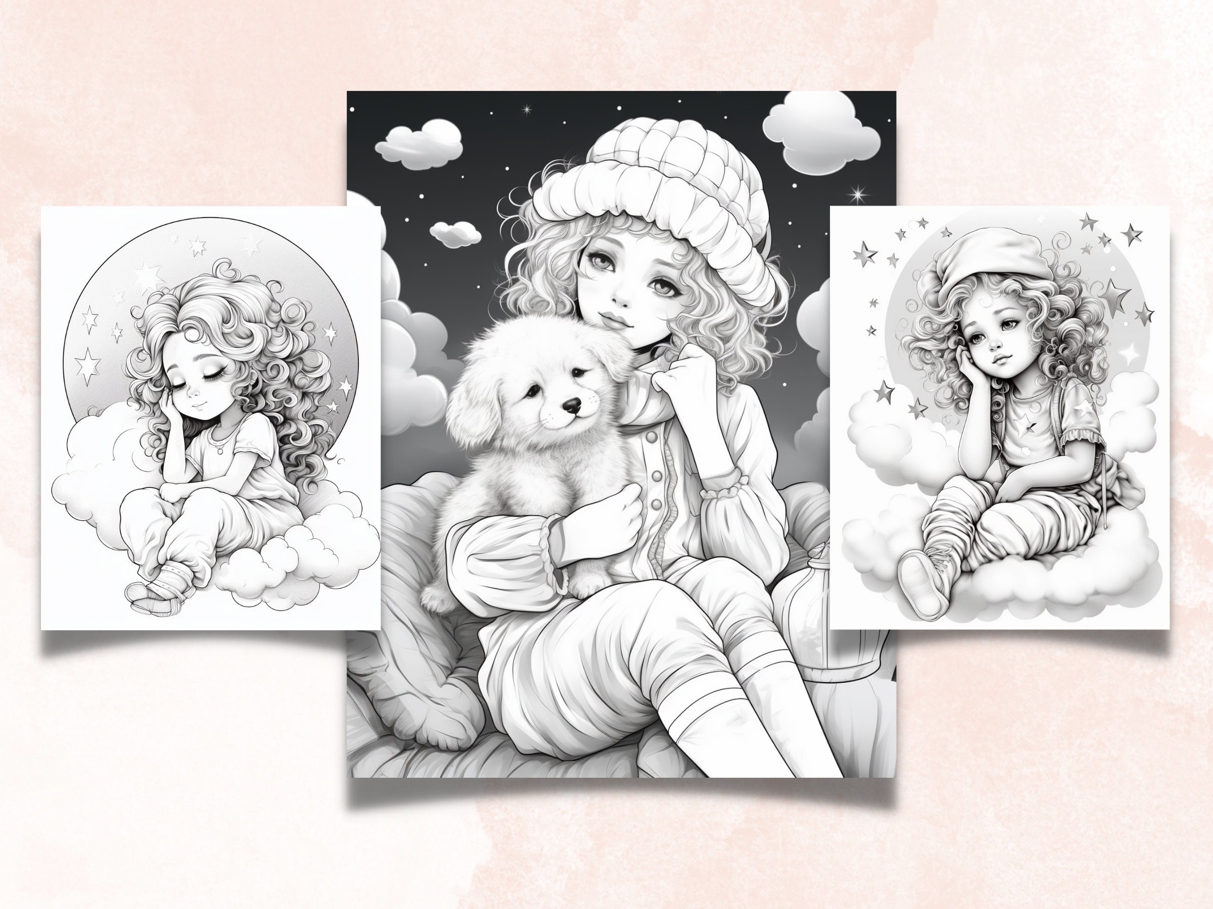 33 Dreamer Girl Coloring Book Printable PDF Little Cute - Etsy