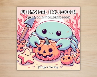 Halloween Malbuch, 40 druckbare Malseiten, gruselige Malseiten, gratis PNG Cover, zum Ausmalen, gemütlich, gruselig, Procreate, Spaß für Erwachsene