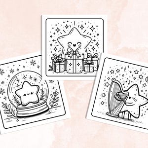 Bold and Easy Coloring Book, Cute Cozy Star Coloring Pages, Comfy Fuzzy Sky Coloring, Relaxing Activity for Adults and Kids, Stress Relief