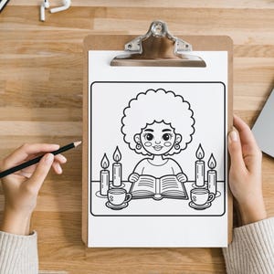 Fall Black Girl Coloring Pages, Cozy Autumn Black Afro Girls Coloring, Bold and Easy Coloring Book, Relaxing Activity for Adults and Kids