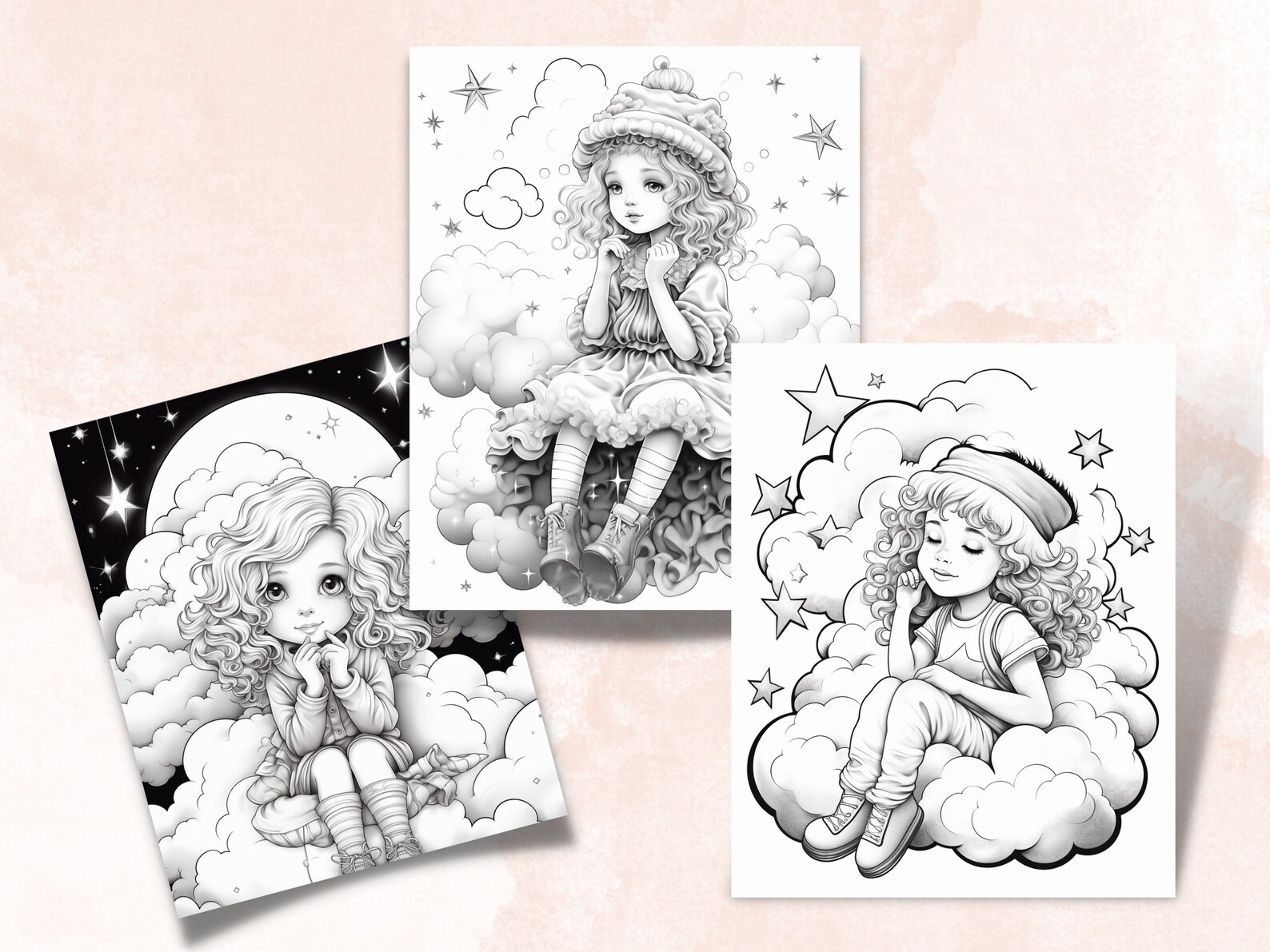 33 Dreamer Girl Coloring Book Printable PDF Little Cute - Etsy