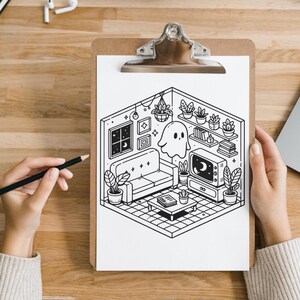 Bold and Easy Coloring Book, Spooky Corner Coloring Pages, Cute Cozy Creepy Moments Coloring, Relaxing Activity for Adults, Stress Relief